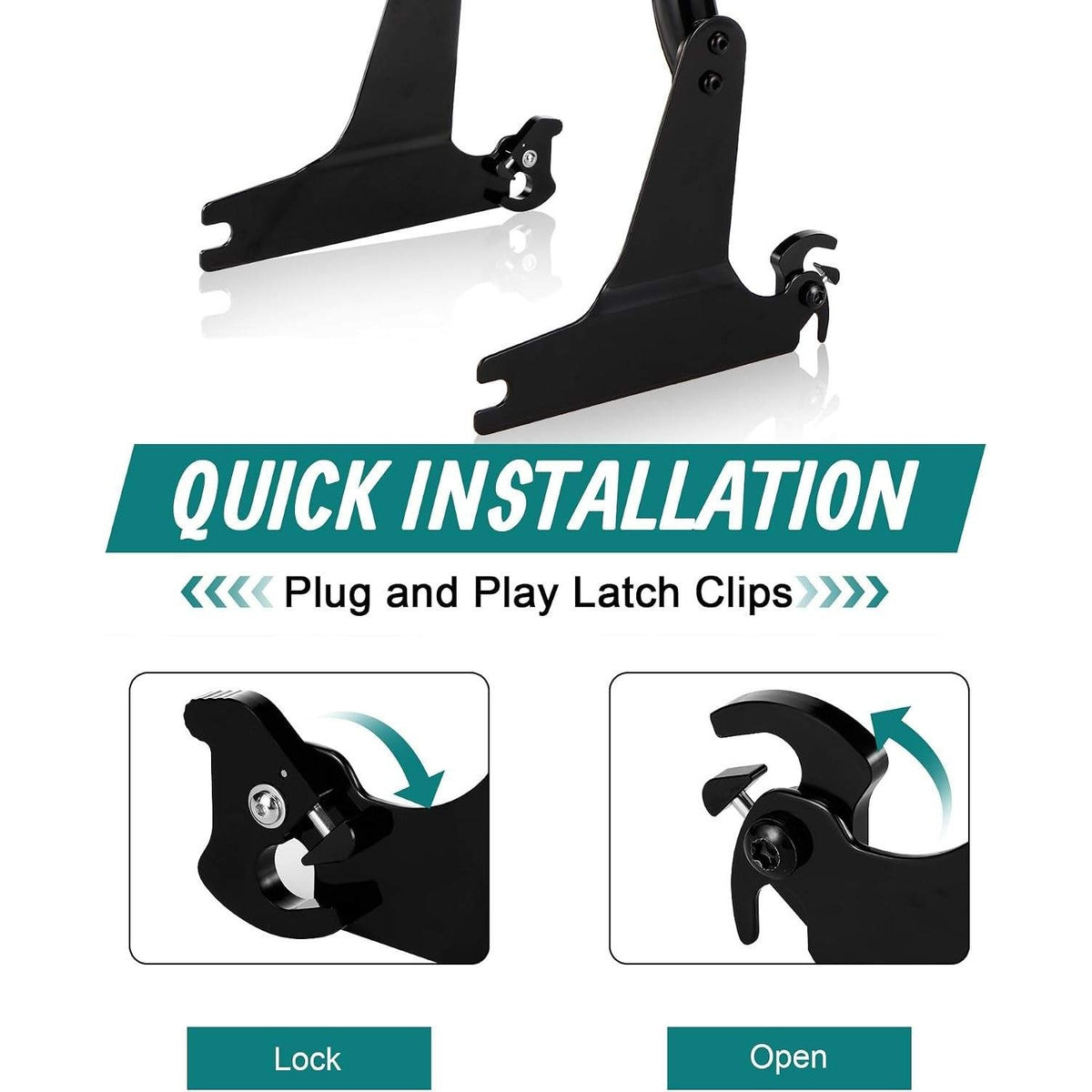 MoKitDora 26" Black Dyna Sissy Bar Detachable Backrest for Harley 2006-2017 Stre