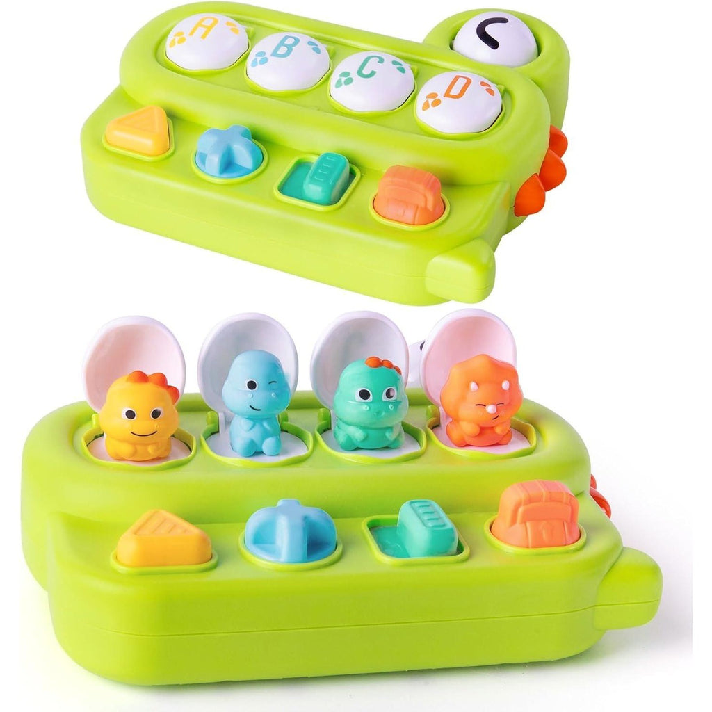 Cause and Effect Pop Up Green Dinosaur Land Baby Toy 12m+ Sensory Early Learnin