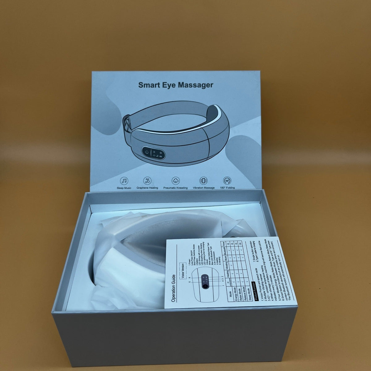Smart Eye Massager w/ Heating, Vibreating, Music, Kneading, Bluetooth, 180°
