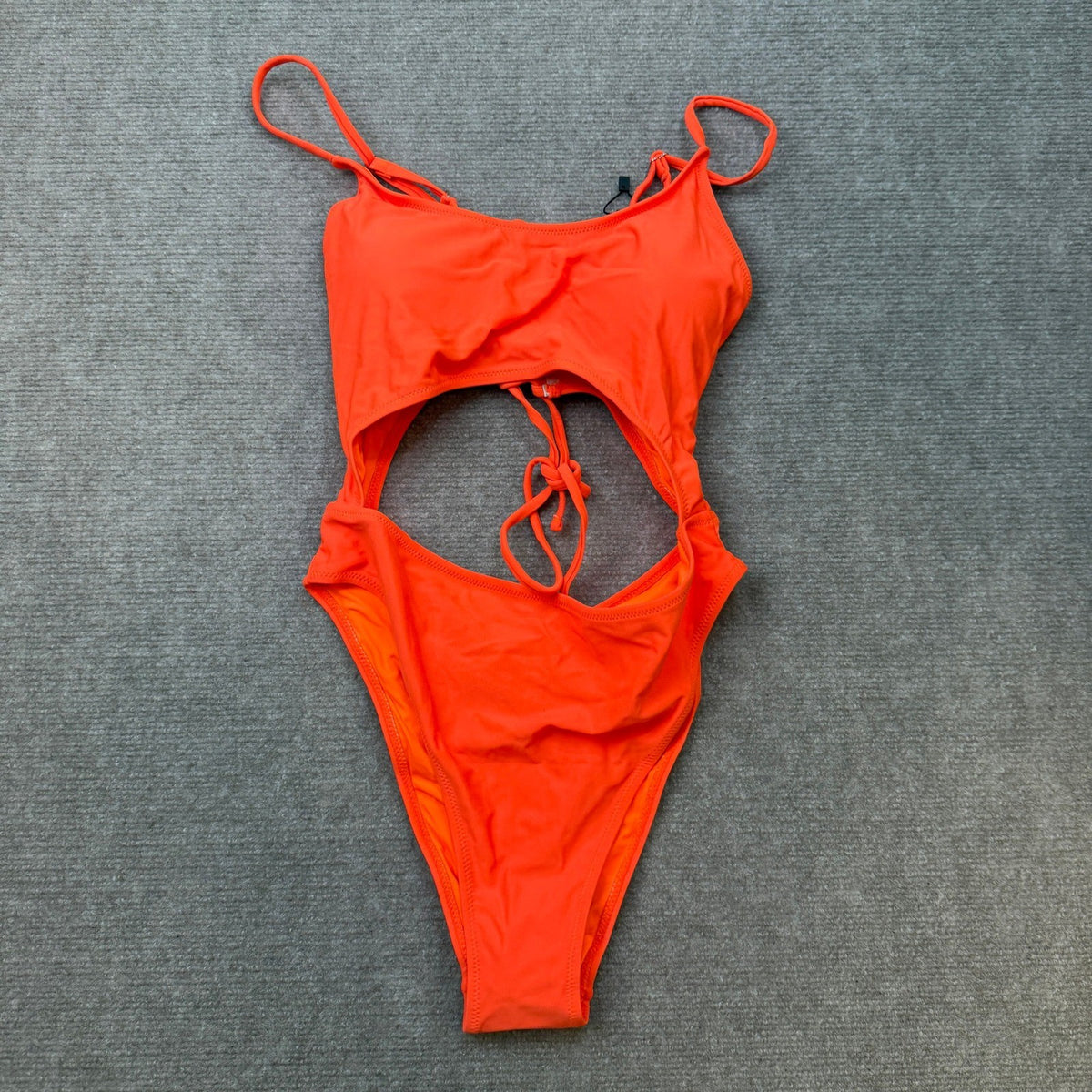 MSRP $41 Meyeeka Women's M Monokini Scoop Neck Cut Out Front Lace Up Back High