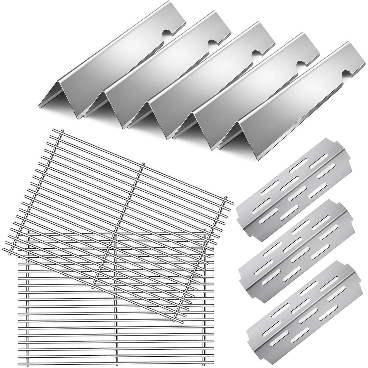 Dictirdy 2 Grill Grates 66095 + 5 Flavorizer Bars 66032 & 3 Heat Deflectors 667