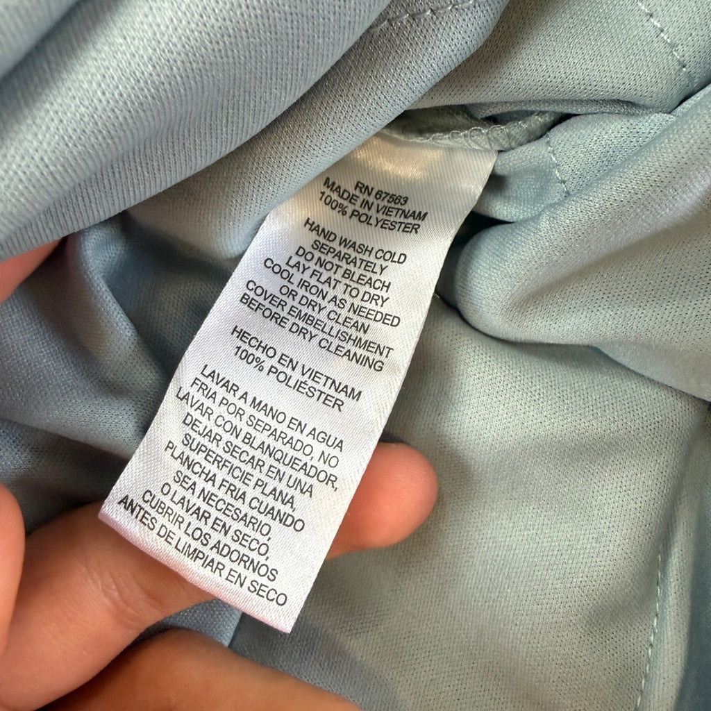 MSRP $94 S. L. Fashions Womens 16 Sage V Neck Sleeveless Shift Dress