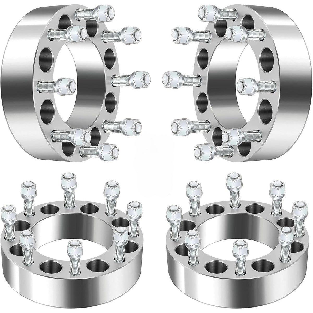 Set of 4 GDSMOTU 2" Wheel Adapters 8x6.5 to 8x180, 14x1.5 Studs, 126.15mm Hub