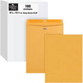 Pack of 100 Quality Park 37793 Clasp Envelopes, 9.5" x 12.5" Brown Kraft