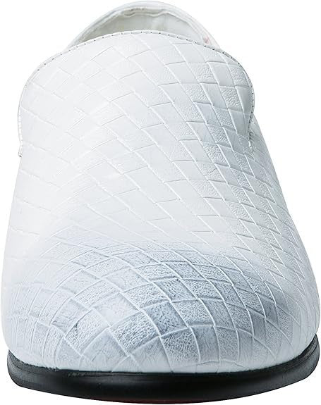 Santimon Men's US 7, 8.5 White Woven Smoking Loafers Lightweight Walking Shoes
