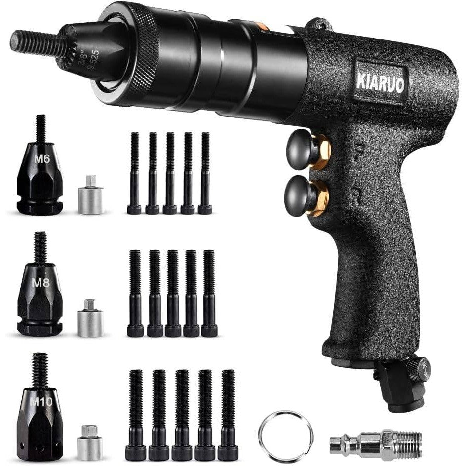 KIARUO LM07 Pneumatic Rivet Nut Tool M6 M8 M10 Metric with Self-locking Head To