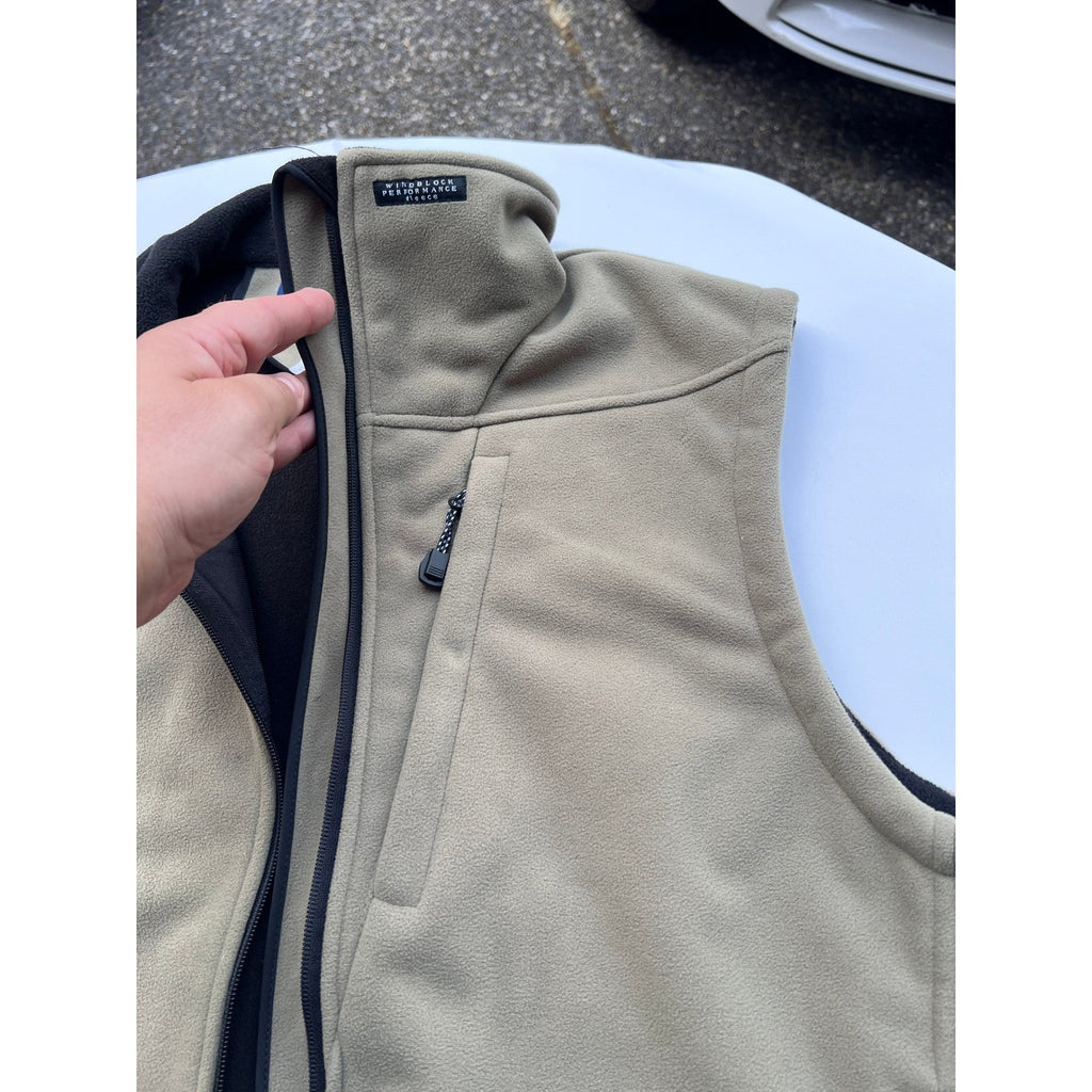 Iceburg Vest Mens Size 2XL Beige Fleece Full Zip Tech Pockets Warm