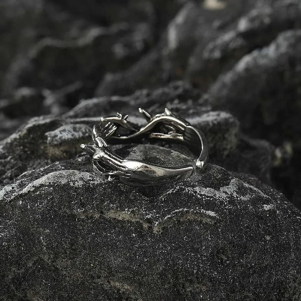 Jesus Crown of Thorns Ring Men's Women's Punk Gothic Stainless Steel Size 9