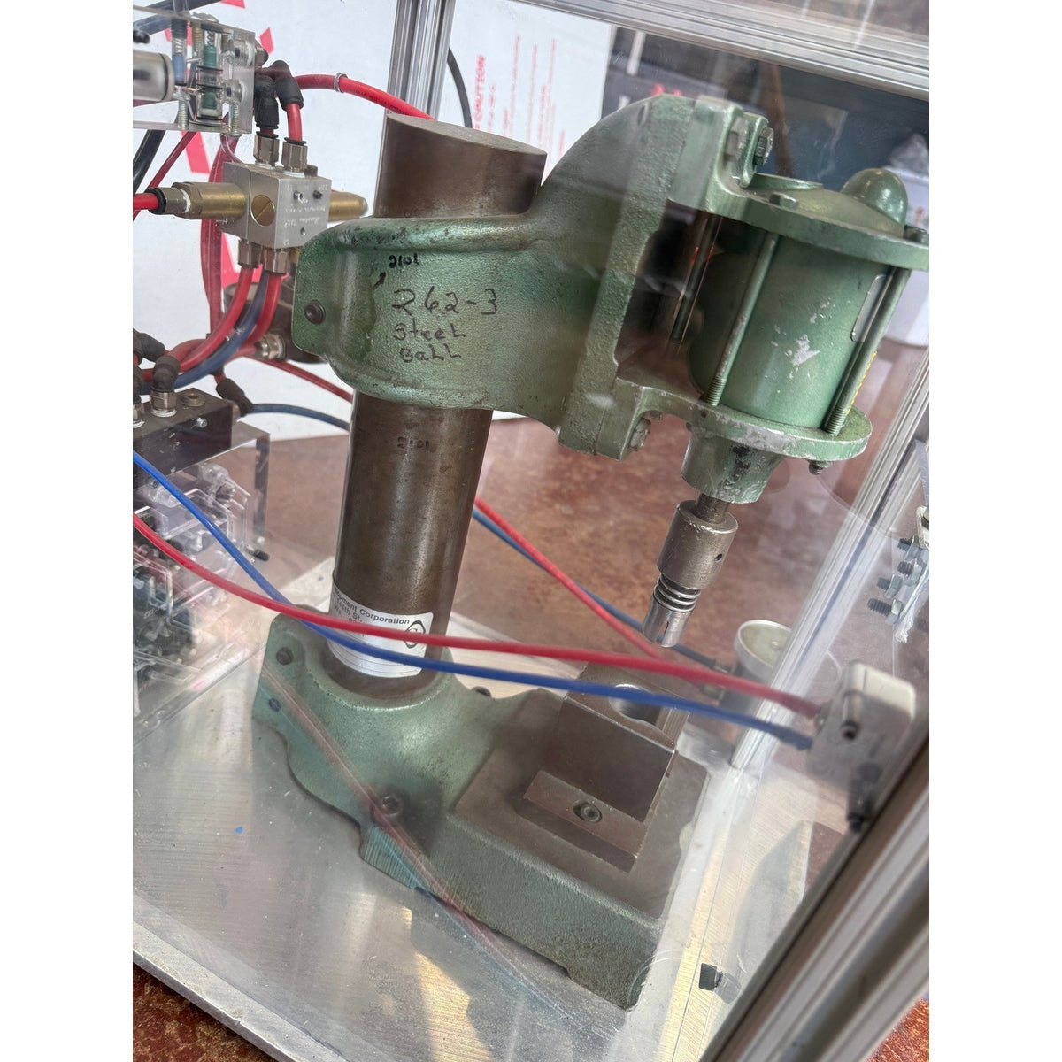GT Development Pneumatic Benchtop Press Bimba Cylinder Clippard Safety Enclosure