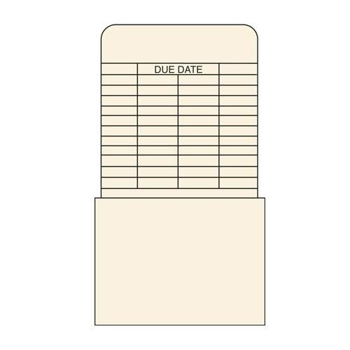 Pack of 500 Brodart 23-621-001 Preprinted Tall Date Due Pockets Full Back Adhes