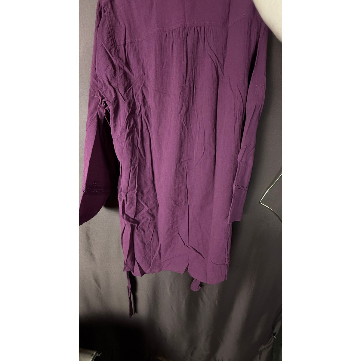 Lands' End Women's 1X (16W-18W) Swim Cover-Up Button Down Shirt Tunic Purple