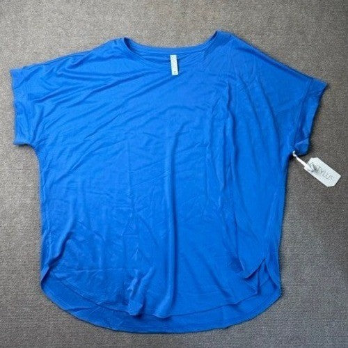 MSRP $36 STYLUS Womens XXL Palace Blue Short Sleeve T-Shirt Top