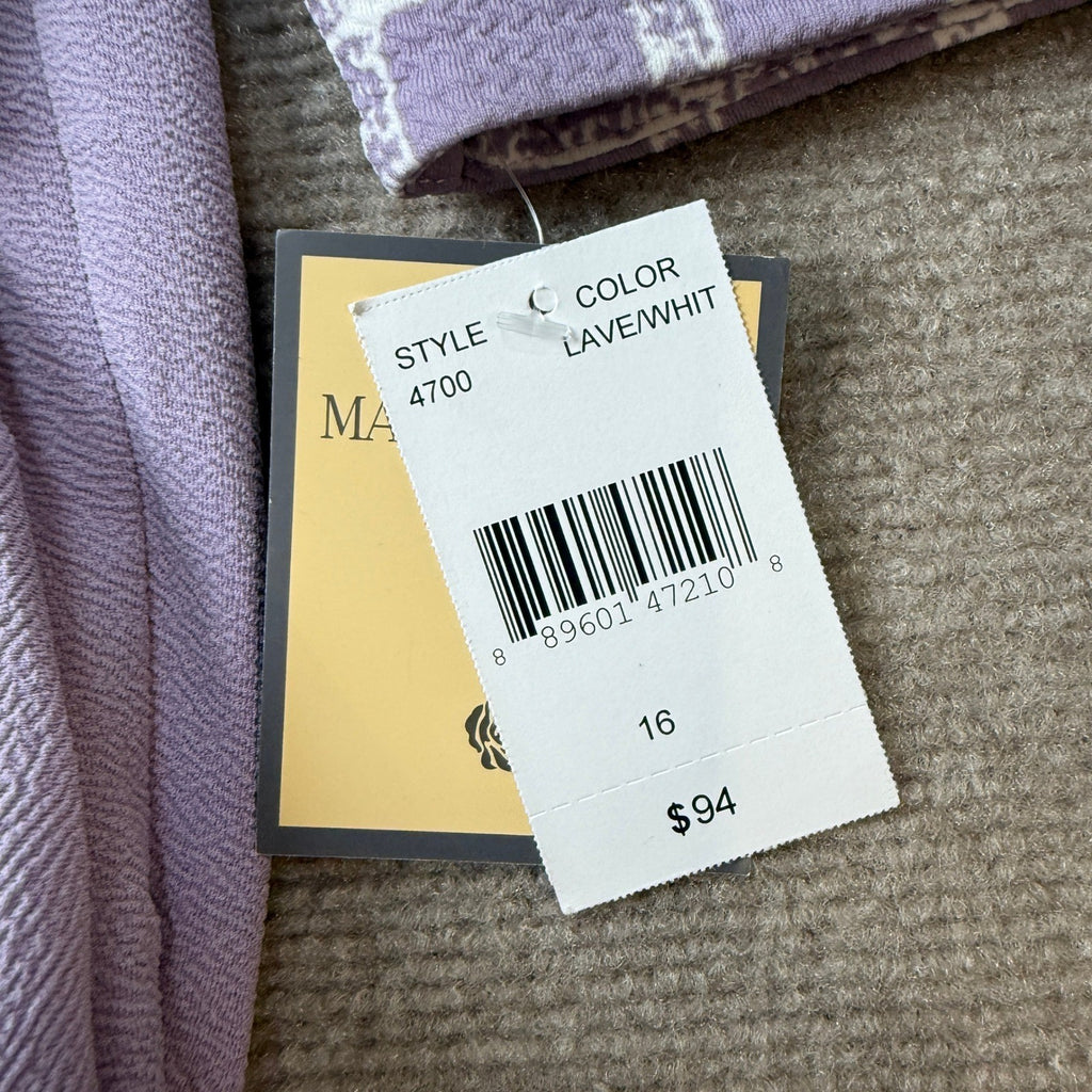 MSRP $94 Maya Brooke Womens 16 Lavender White 2 Piece Jacket Dress