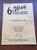 6 Way Concert Melodies Beginning Band Songbook Drums and Bells 1953 Prescott