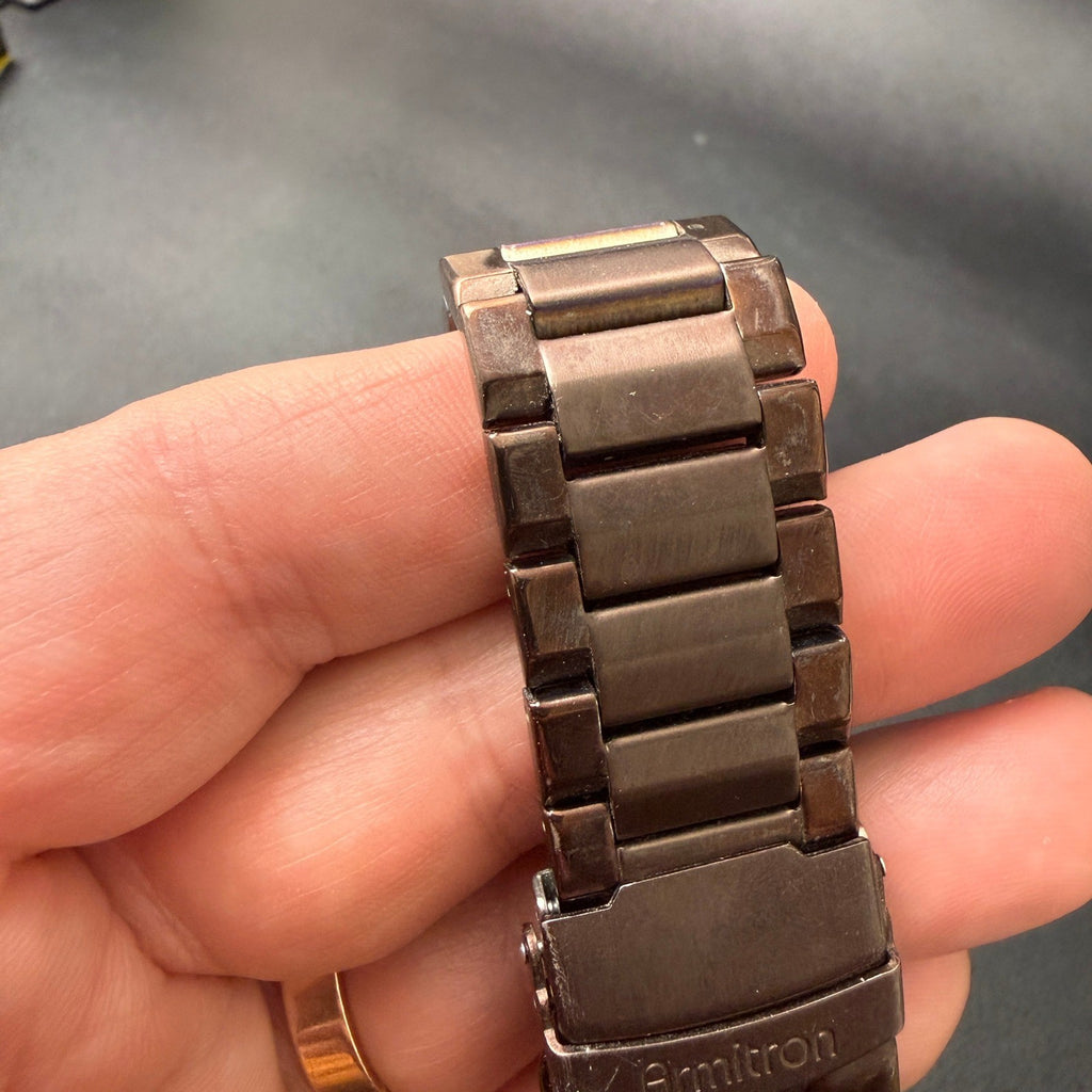 MSRP $55 Armitron 20/4692BN Men's Stainless Steel Bracelet Watch New Battery
