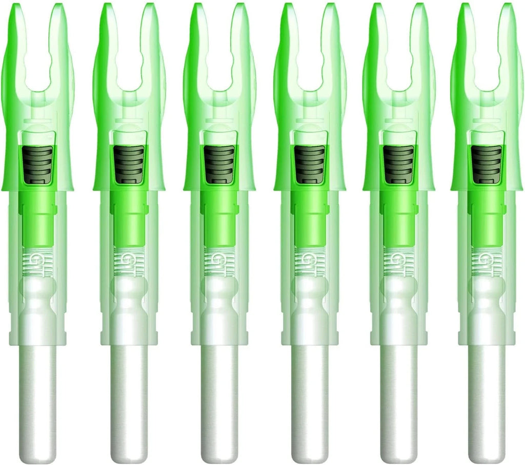 Pack of 6 GT LED Lighted Nocks for Arrows 0.246"/6.25mm On/Off Switch Included