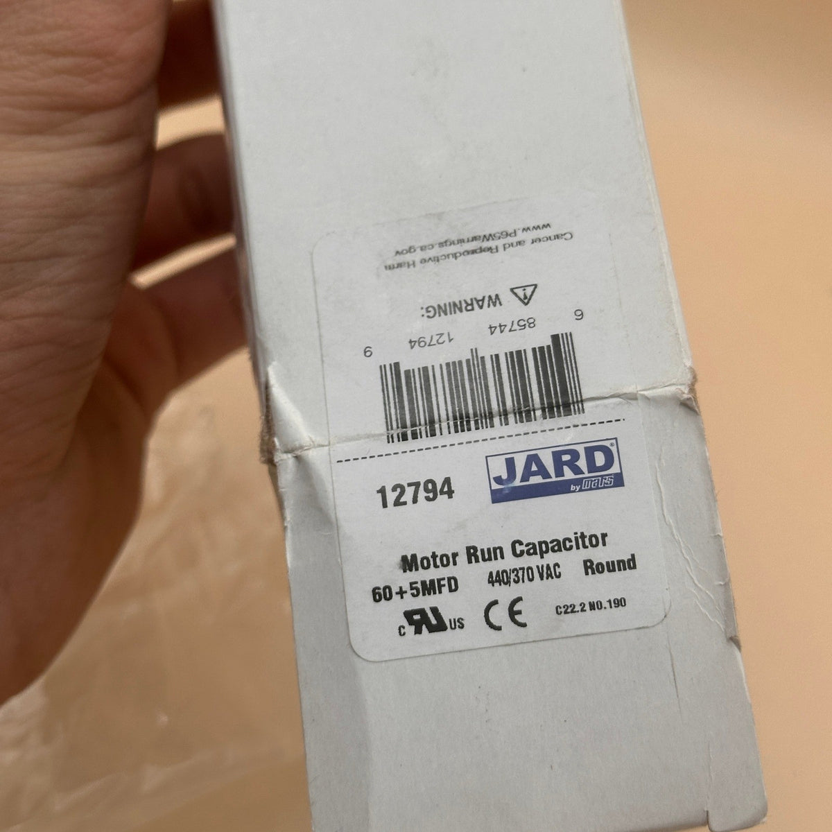 MARS 12794 Motor Dual Run Capacitor with Round 60 + 5 uf MFD 440V