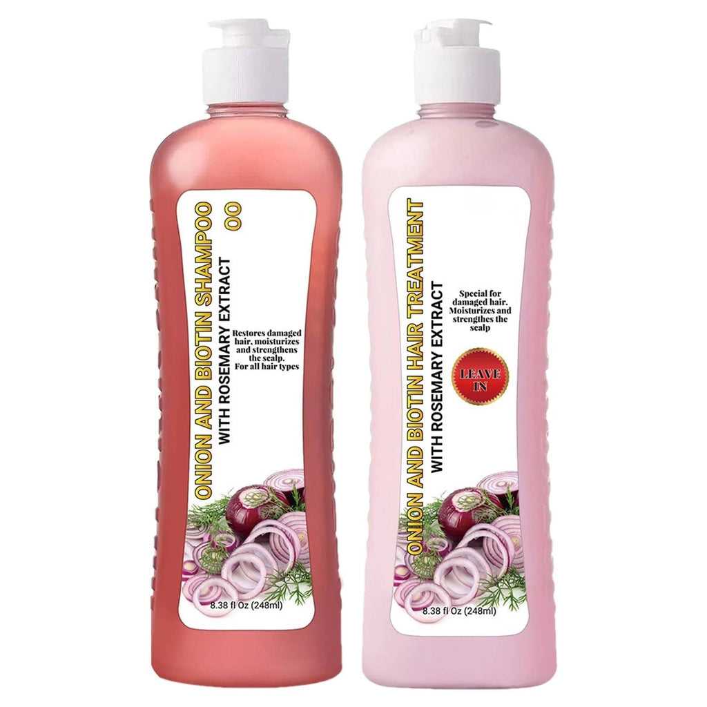 Yilest Onion Biotin Rosemary Shampoo and Hair Treatment Set