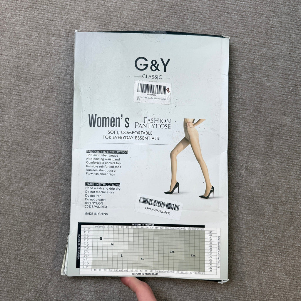 G&Y 3 Pairs Women's XL Sheer Tights 20D Control Top Pantyhose Reinforced Toes