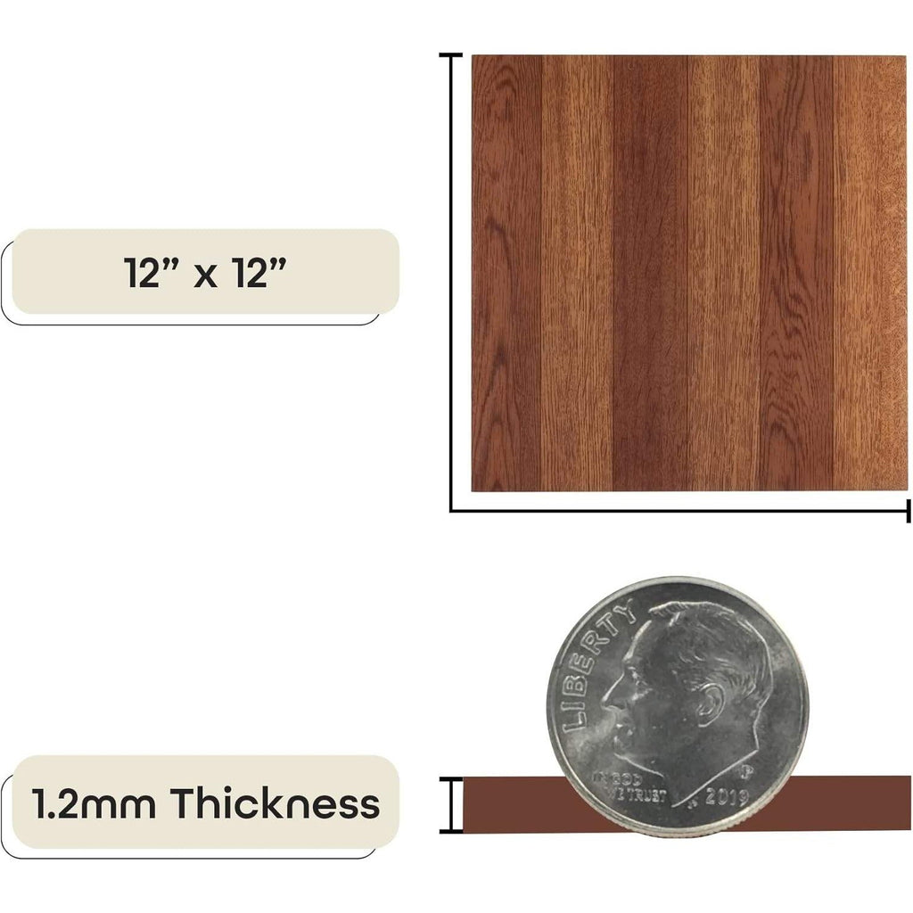 Pack of 45 Tivoli Peel & Stick Vinyl Floor Tiles Med Oak Plank DAMAGED BOX 12