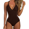 MSRP $47 SUUKSESS Women's XL Brown Slimming Tummy Control One Piece Swimsui