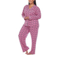 MSRP $48 White Mark Womens 1X Pink Hearts Long Sleeve 2 Piece Pajama Set