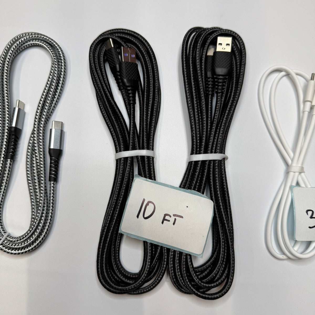 Lot of 7 USB-A/USB-C to USB C Fast Charging Cables 3ft 6ft 10ft Type C Cords