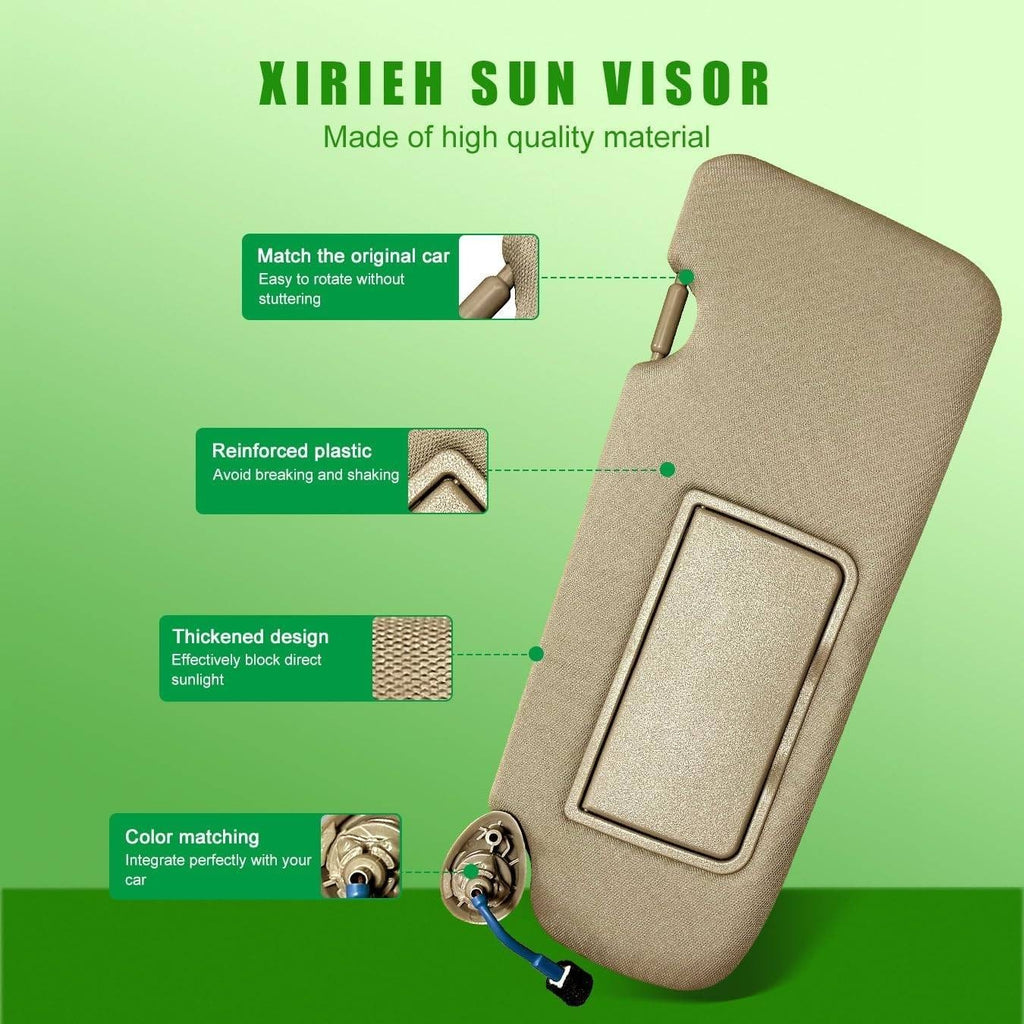 Left Driver Side Sun Visor, Beige for Honda CRV 2017-2022 Replace 83280-TLY-H11