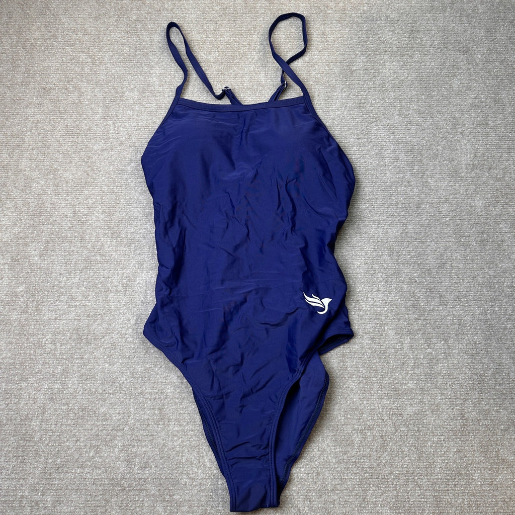MSRP $26 Century Star Teens Womens L 12-14 Navy One Piece Bathing Suit Swimsuits