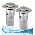 Set of 2 Sink Drain Filter, Stainless Steel Pop Up Stopper for Bathroom Kitchen