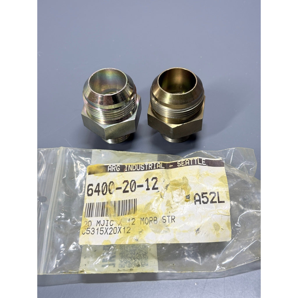 Set of 2 6400-20-12 Straight Adapter 3/4" Male SAE ORB x 1-1/4" Male SAE 37°