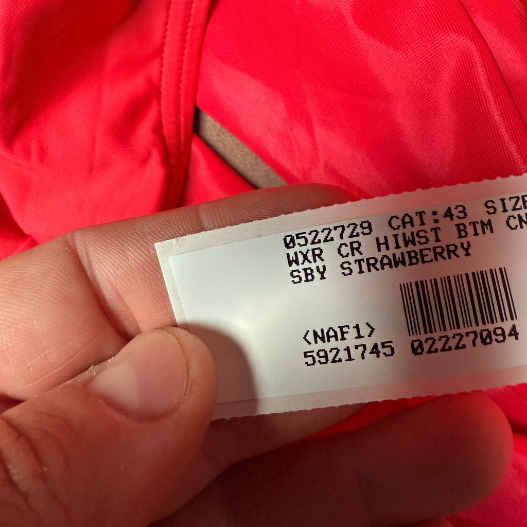 Lands’ End Women's 18W LONG Swimsuit Bottoms Strawberry Red High Waisted Tummy C