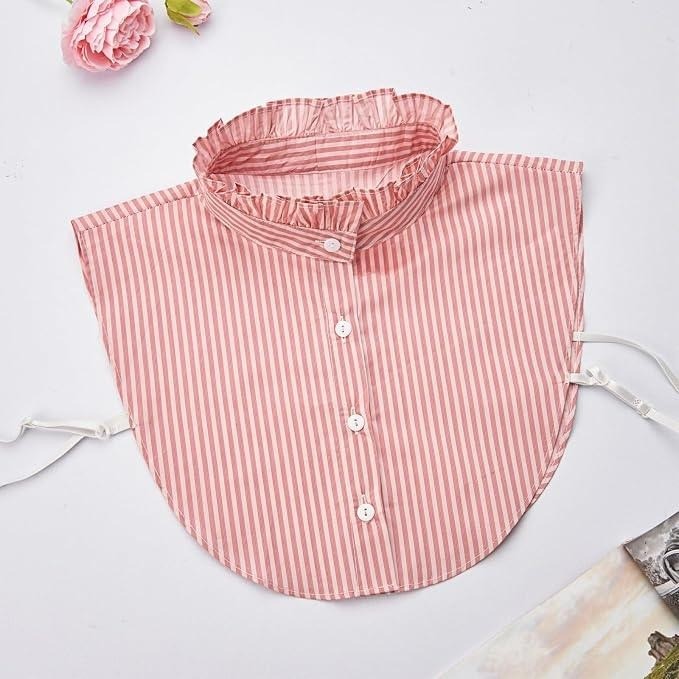 NIDMIDO Women Ruffle Mock Neck Detachable Half Blouse Shirts Fake Collar Dickey