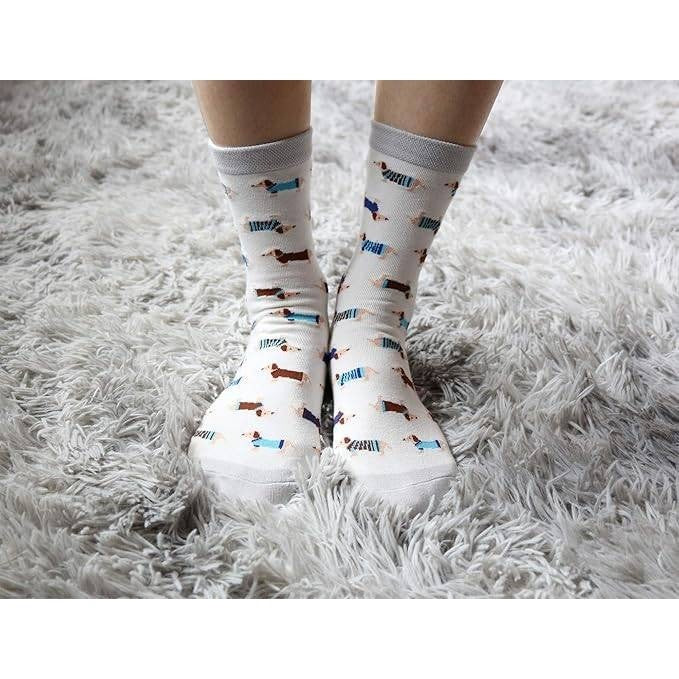 Set of 3 Women's Haute Dachshund Dog Socks Casual Crew Socks Animal