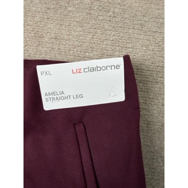 MSRP $54 Liz Claiborne Amelia Womens XL Petite Winetasting Pull-On Pants Strai