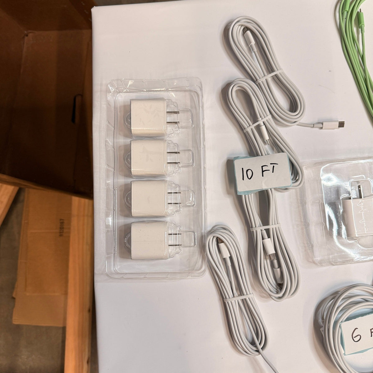 Set of 18 - 12 USB-C/A to Lightning Cables 6ft 10ft, 5 Adapters, Watch Cable