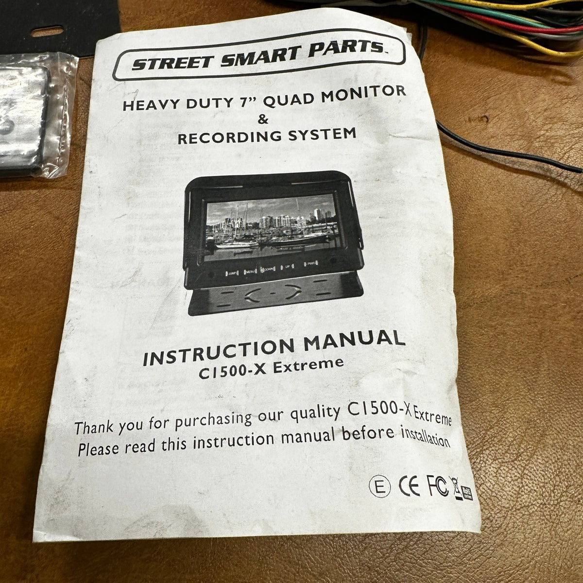 Street Smart Parts 7" Quad Monitor w/ Recording System Truck Camera NO SCREWDRI