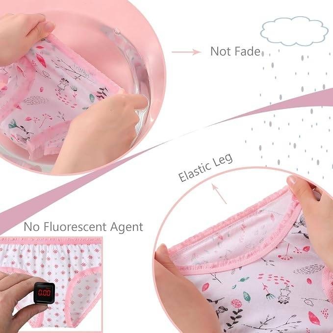 Hbhpov 12pcs Toddler Girls' 3-4T Cotton Panties Baby Soft Assorted Briefs Under
