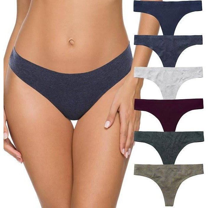 MSRP $26 Wealurre 6 Pack Women's S Cotton Thong Breathable Panties Low Rise Und