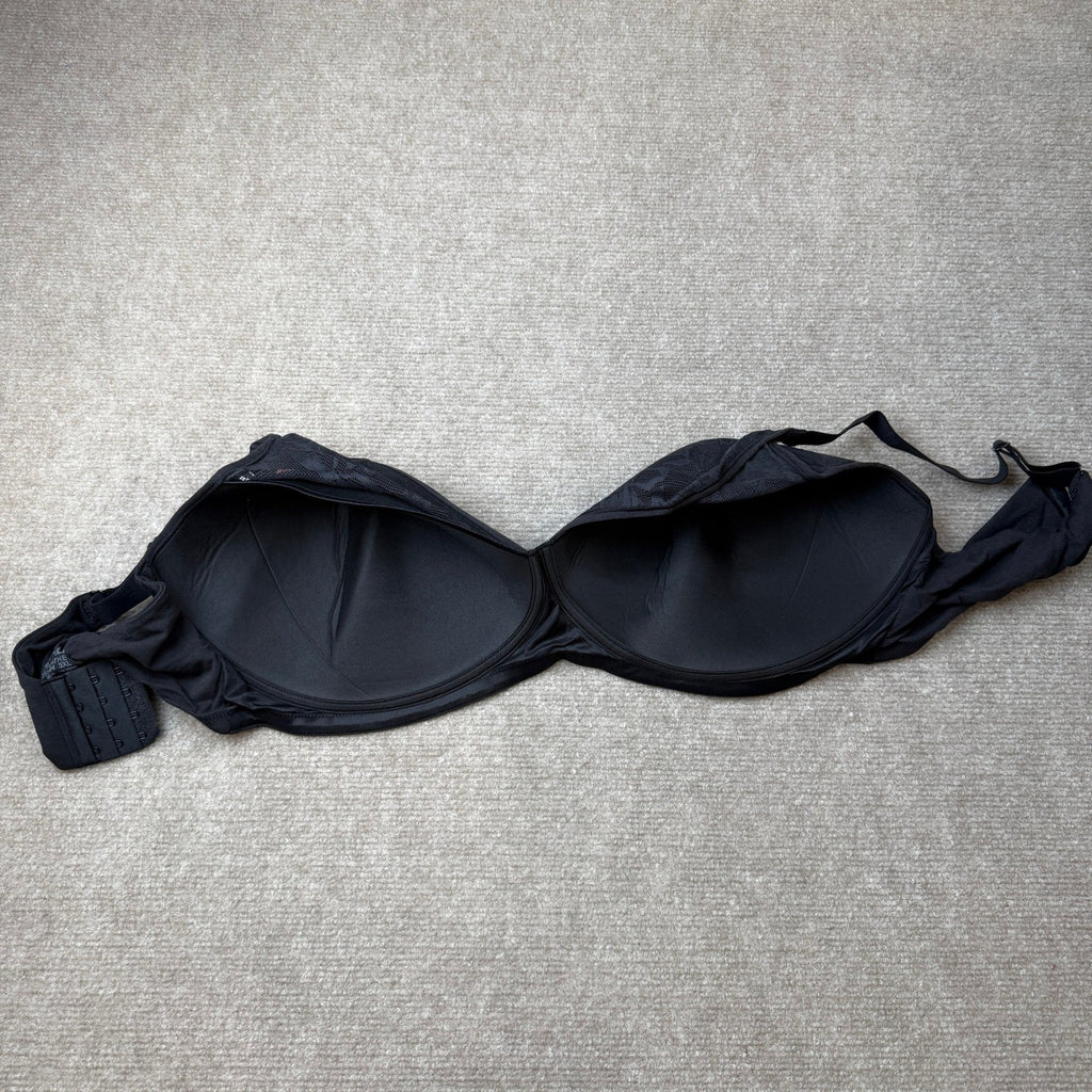 MSRP $48 Bali Breathe Womens 3XL Black Cotton Modal Wireless T-Shirt Bra DF7594