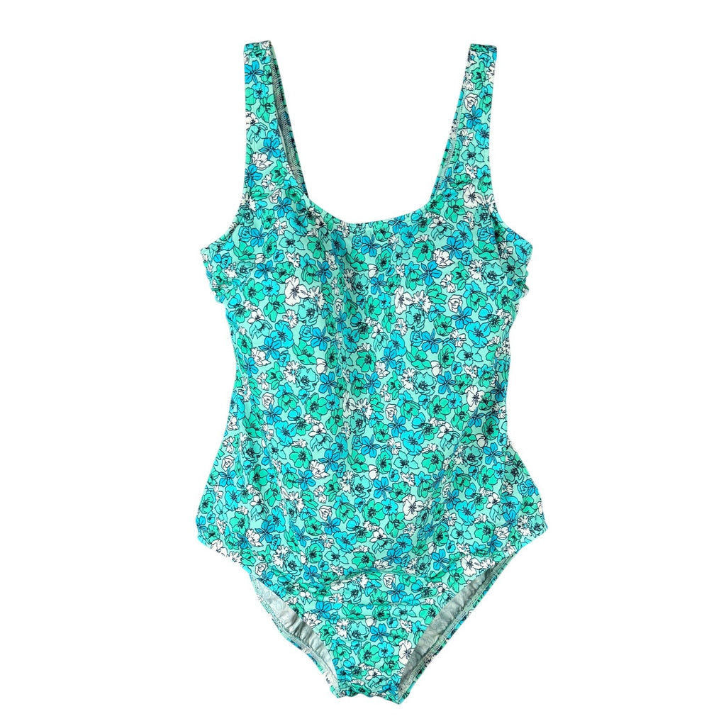 Lands' End Women's 14 High Leg Soft Cup Tugless Sporty One Piece Swimsuit Turquo