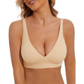 MSRP $19 BOUFOR Women's L Deep V Bra Wireless Sexy Push Up Bralette Padded