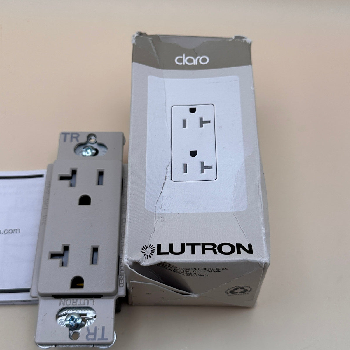 Lutron SCRS-20-TR-TP Satin Colors 20-Amp Duplex Tamper Resistant Receptac