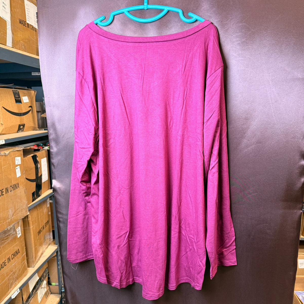 ROSRISS Womens Plus Size 14W-28W Top Long Sleeve Tee V-Neck Tunic Blouse T-Shirt