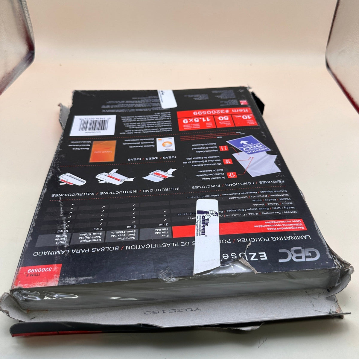 Pack of 50 GBC 3200599 EZUse Thermal Laminating Pouches 11.5"x9" 10 Mil DAMAGED