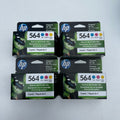 Set of 4 HP 564 N9H57FN 3-Pack Cyan Magenta Yellow Ink Cartridges EXP 03/2023