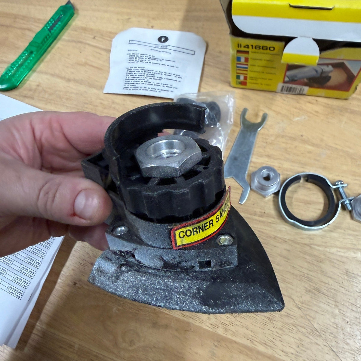 Corner Sanding Attachment L-120 41660 For Angle Grinder w/ Hardware
