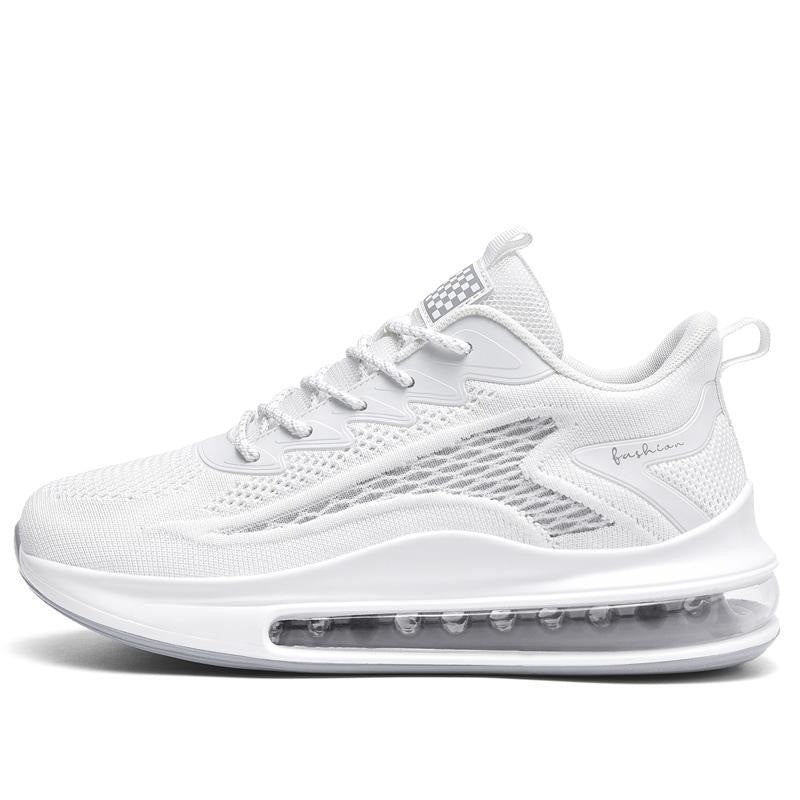 Men's US 6.5, 7 White Air Cushion Casual Sneaker Mesh Breathable Running Shoes