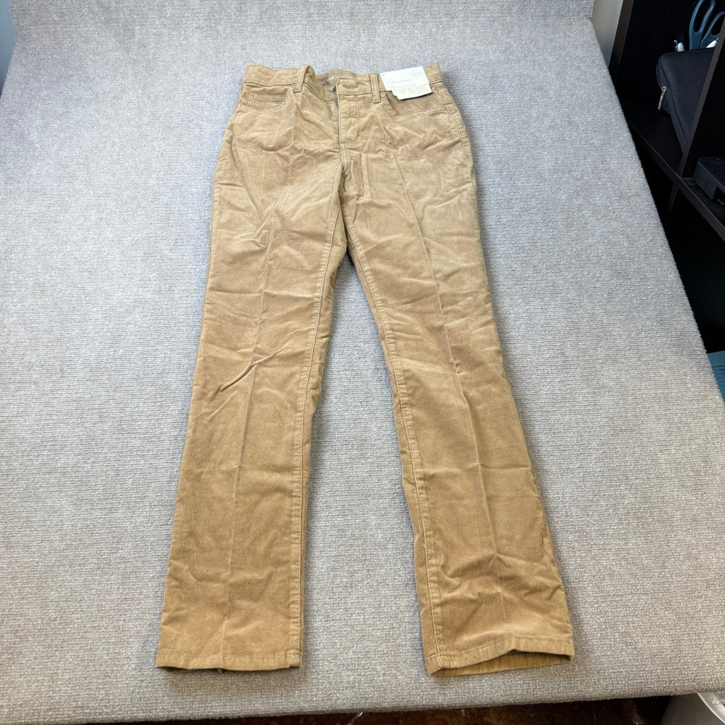 MSRP $44 St. John's Bay Womens 8 Hillcrest Tan Mid Rise Straight Corduroy Pants
