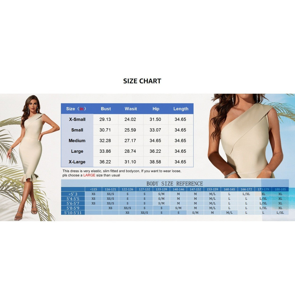 UONBOX Women's XS Red One Shoulder Sleeveless Bodycon Dress Midi Mermaid Banda
